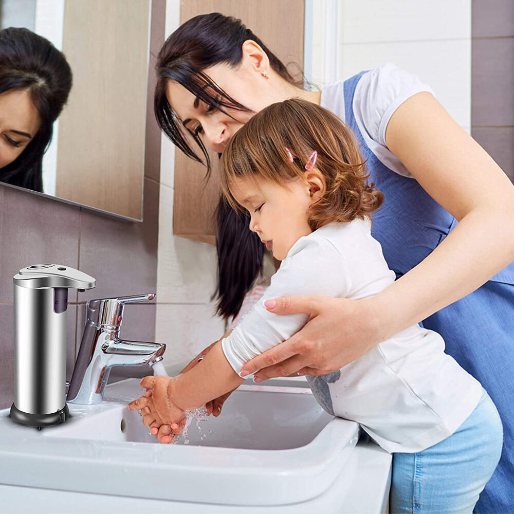 Dispensador acero de jabón automático sin contacto con sensor de movimiento